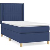 vidaXL Krevet s oprugama i madracem plavi 90 x 200 cm od tkanine | shoptok.hr