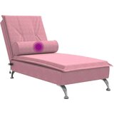  Masažna počivaljka s valjkastim jastukom ružičasta baršunasta | shoptok.hr
