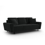 Cosmopolitan Design Črna žametna raztegljiva sedežna garnitura s prostorom za shranjevanje 235 cm Kyoto – | Shoptok.si