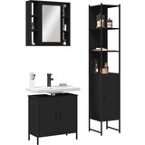 vidaXL 3-dijelni set kupaonskih ormarića crni od konstruiranog drva | shoptok.hr