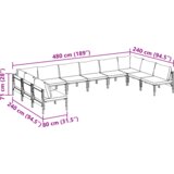 vidaXL Vrtna sedežna garnitura 10 pcs Antracitna Jeklo | Shoptok.si