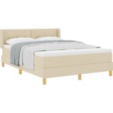  Krevet s Box Springom i Madracem krem 140x200 cm tkanina | shoptok.hr