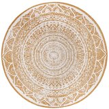 NORTHRUGS Oker rumena/bela okrogla zunanja preproga ø 140 cm Siruma – Cene