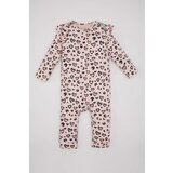 Defacto Baby Girl Newborn Leopard Pattern Heavy Fabric Jumpsuit Cene