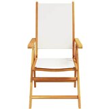 7-dijelni vrtni blagovaonski set krem bijela od tkanine i drva | Eponuda.com
