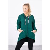 Kesi Sweatshirt with longer back and hood green Cijene