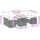  8-dijelni set vrtnih sofa s jastucima smeđi od poliratana | shoptok.hr
