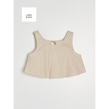 Sinsay Crop top s dekorativnim vezanjem od mješavine lana | shoptok.hr