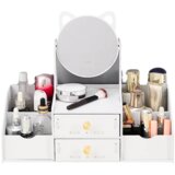  Small Children's Dressing Table, Mirror With Handles, Wooden Drawers, White | shoptok.hr