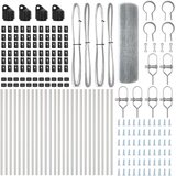 vidaXL varjena žičnata ograja s 13 stebri 0.4x50 m galvanizirano jeklo | Shoptok.si