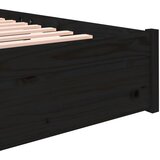  Okvir za krevet od masivnog drva crni 140 x 190 cm | shoptok.hr