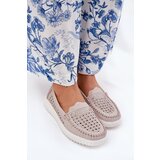 VINCEZA Leather Women's Moccasins With Openwork Pattern | shoptok.hr