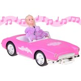 Retro kabriolet na daljinsko upravljanje s modnom lutkom u krznenom kaputu, ružičasti | shoptok.hr