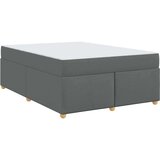 vidaXL Posteljni okvir z vzmetnico Drugo Temno siva 160 x 200 cm blago | Shoptok.si