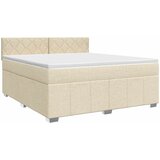  Boxspring krevet s madracem Krem 140 x 190 cm Tkanina Slike