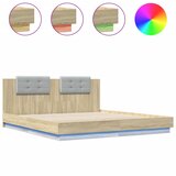  Okvir kreveta s uzglavljem LED boja hrasta sonome 200 x 200 cm | Eponuda.ba