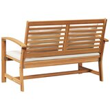  Klupa s jastukom Smeđa i krem 110 x 66 x 76 cm Čvrsto teak drvo | Eponuda.com