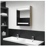 vidaXL LED kupaonski ormarić s ogledalom boja hrasta 50 x 14 x 60 cm
