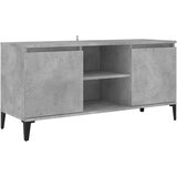 Maison Chic TV omarica - TV stojalo - Televizijska omarica s kovinskimi nogami betonsko siva 103,5x35x50 cm, (21700755) | Shoptok.si