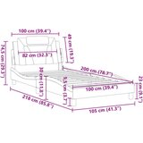  Okvir za krevet s uzglavljem sivi 100x200 cm od umjetne kože | shoptok.hr