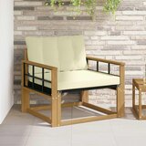  Set vanjskih sofa Čvrsto drvo akacije i Textilene Bijela i krem | shoptok.hr