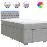 vidaXL Okvir kreveta s oprugama i madrac svjetlosivi 90x200cm tkanina | shoptok.hr