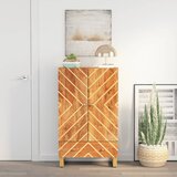vidaXL Visoka omara rjava in črna 60x33,5x100 cm trden mangov les Cene