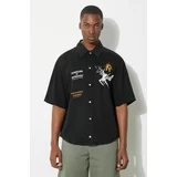 Represent Košulja Icarus Ss Shirt za muškarce, boja: crna, relaxed, s klasičnim ovratnikom, MLM228.01