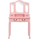  Toaletni stolić sa stolcem rozi 80x69x141 cm drvo paulovnije | shoptok.hr