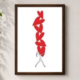 Wallxpert uramljena mdf slika 3752KACT-040, devojka nosi toranj od crvenih srca, 37 x 52 cm | Eponuda.com