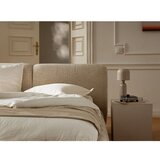 Micadoni Slonokoščena oblazinjena zakonska postelja s prostorom za shranjevanje z letvenim dnom 180x200 cm Solange – | Shoptok.si