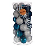  Set božićnih kuglica Krist+ HM20087-061/003 Plava Srebrna Plastika Ø 6 cm (6 kom.) | shoptok.hr