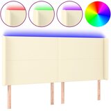  LED uzglavlje krem 183 x 16 x 118/128 cm od umjetne kože | shoptok.hr