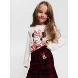 Sinsay Karirane hlače s volanom i vezom Minnie Mouse | shoptok.hr