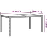  7-dijelni vrtni blagovaonski set od poliratana crno-sivi | shoptok.hr