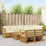  Setovi sofa 9 pcs Prirodna i krem Čvrsto drvo akacije | Eponuda.ba