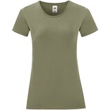 Fruit Of The Loom Olive Iconic Women's T-shirt in combed cotton | Shoptok.si