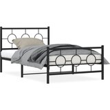 Furnova Kovinski posteljni okvir z vzglavjem in vznožjem črn 107x203 cm, (21935183) | Shoptok.si