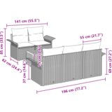  6 Komada Vrtni Sofa Set S Jastucima Bež Poli Ratan Akacija | shoptok.hr
