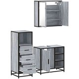  3-dijelni set kupaonskog namještaja siva boja hrasta drveni | shoptok.hr