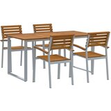  5-dijelni set za objedovanje u vrtu od čvrstog drva akacije i metala | shoptok.hr