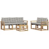 vidaXL Zunanja garnitura za sedenje 6 pcs Bela in svetlo siva, (5000281788) | Shoptok.si