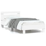  Okvir za krevet s uzglavljem i LED svjetlima bijeli 75x190 cm | shoptok.hr