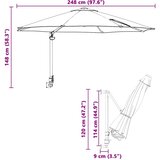  Vrtni suncobran Bordeaux Crvena 248 x 248 x 148 cm | shoptok.hr