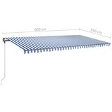  Prostostoječa ročno zložljiva tenda 600x350 cm modra/bela, (20743095) | Shoptok.si