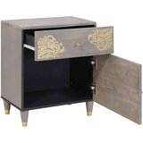 vidaXL Noćni ormar s ladicama Siva 50 x 33 x 60 cm masivno drvo manga | shoptok.hr