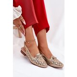 Boto Perforated Ballerinas With Open Heel Gold Navinnia | ePonuda.com