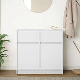 vidaXL Komoda s predalom bela 80x34x76 cm inženirski les | Shoptok.si