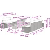 vidaXL Set Baštenske Sofe od 10 Delova s Jastucom Crni Poli Ratan Akacija | shoptok.hr