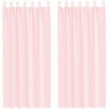 vidaXL Voile zavjese s petljama 2 kom svijetlo ružičaste 140x225 cm - Svijetlo ružičasta 140 x 225 cm 1 s petljama | shoptok.hr